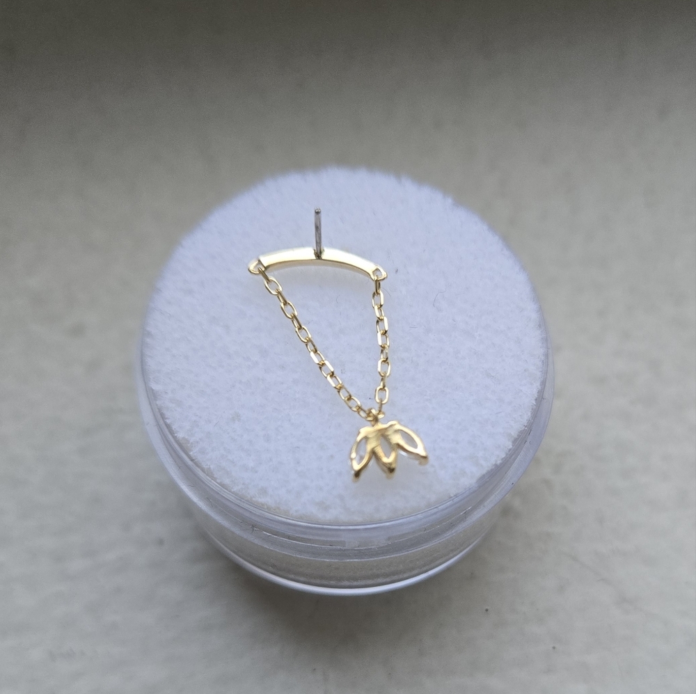 14k yellow gold single threadless end - Picture 5 of 6